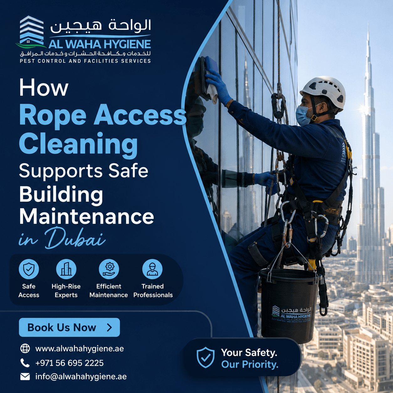 How Rope Access Cleaning Supports Safe Building Maintenance in Dubai