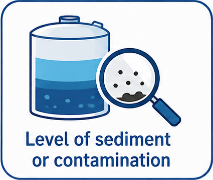 Level of sediment or contamination